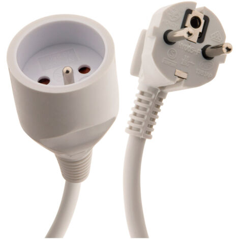 Verlängerungskabel 5 M, 16A, 3×1,5 Mm², Weiß, HO5VV-F – Zenitech