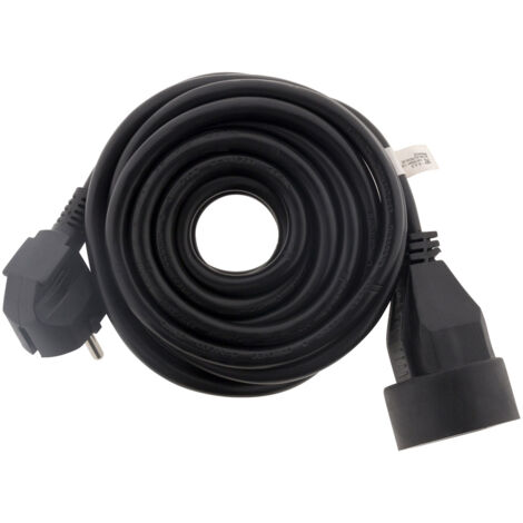 Zenitech – Prolongateur 16A 3m HO5VV-F 3G1,5mm² – Puissance 3680W – Câble noir pour utilisation intensive