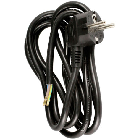 Zenitech – Cordon d'alimentation 16A 3G1,5 2m noir – Câble HO5VV-F 3680W 230V – Prise 2P+T pour appareils électroménagers