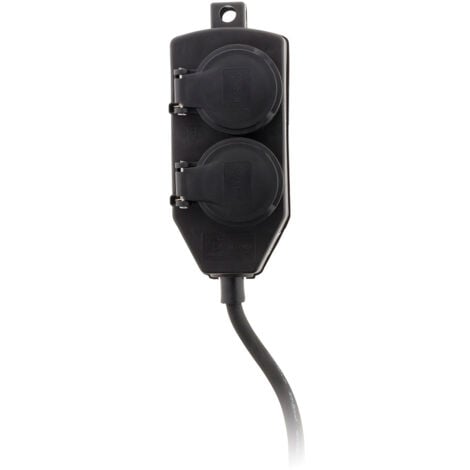 Boîtier de dérivation 4 prises IP44 5m - Noir - Zenitech