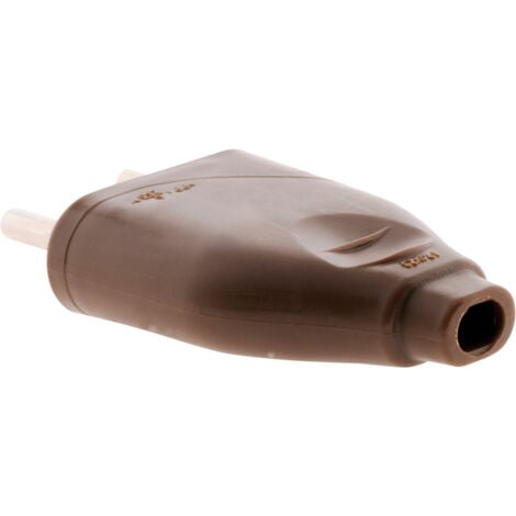 Fiche mâle 2P 6A - Marron - Zenitech