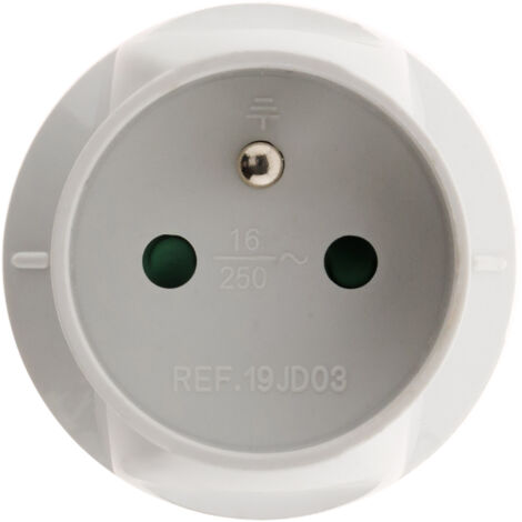 Zenitech – Adaptateur électrique 20A vers 16A – Tension 230V – Ampérage 16A – Puissance 1320W – Blanc – Norme CE