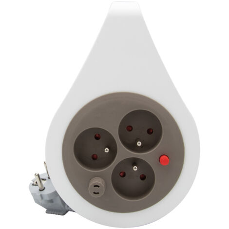 Enrouleur Compact 3 Prises 2P+T – 7 Mètres, Design Coloré, Gain De Place, Idéal Pour Chambre Ou Bureau