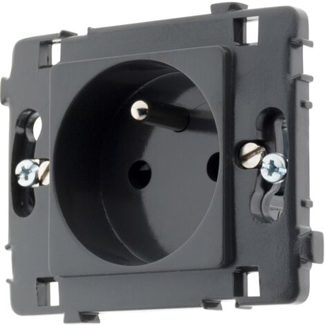 Prise 16A 2+T nu - Noir - Clarys - Zenitech