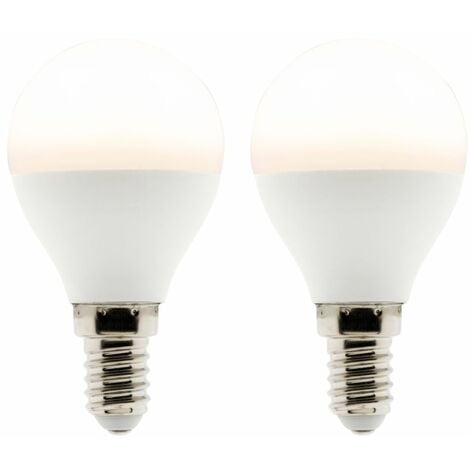 Lot de 2 ampoules LED Sphérique 5W E14 400lm 2700K - Zenitech