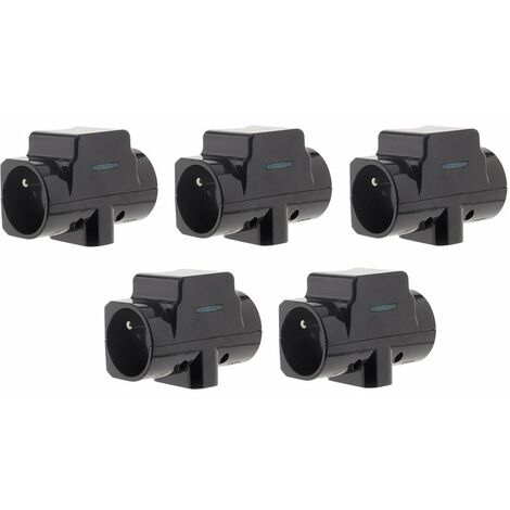 Lot de 5 triplites parafoudre 2x 16A 2P+T + 1x6A 2P - Noir - Zenitech