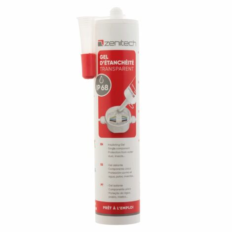 Zenitech – Gel mono-composant transparent 300ml – Protection IP68 pour installations électriques en extérieur – Non toxique, sans solvant