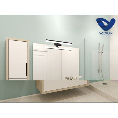 Applique de salle de bain 32cm Noire (7W 560lm 4000K IP44) - Voltman (1/5)