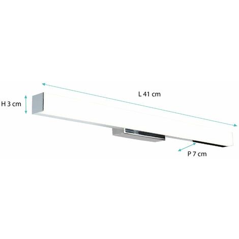 Applique de salle de bain 41cm chrome (12W 960lm 4000K IP44) - Voltman