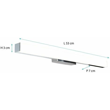 Applique de salle de bain 53cm chrome (16W 1280lm 4000K IP44) - Voltman