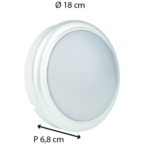 Hublot extérieur oval IP54 (850LM 6500K A++) Blanc - Voltman