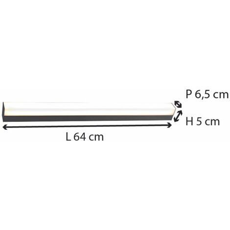 Réglette spécial Salle de Bains IP44 (60cm 18W 1410lm 4000K) Chrome - Voltman