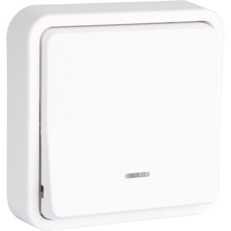 Bouton-poussoir Schneider Mureva ENN35026 - Gris, En Saillie, IK07 IP55 - Neuf - France
