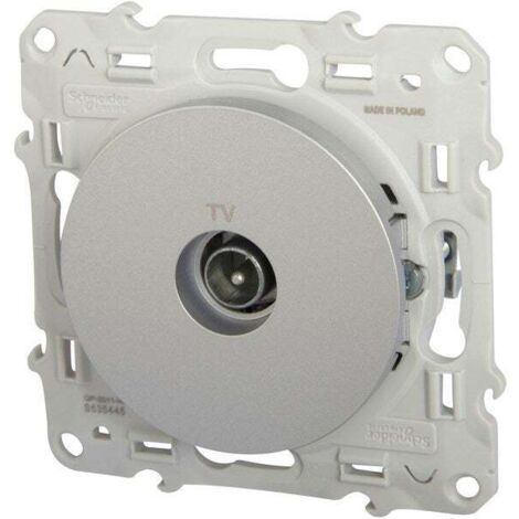 SCHNEIDER ELECTRIC Prise Tv Odace, Gris Aluminium (1/3)
