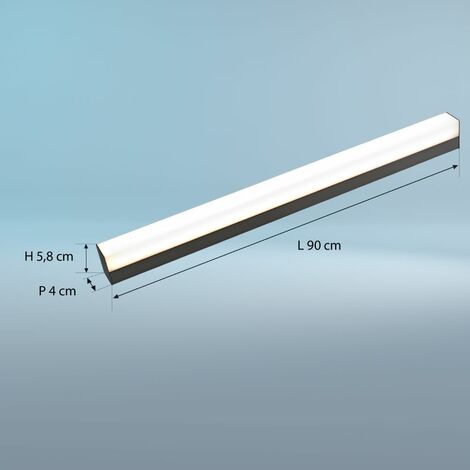 Réglette spécial Salle de Bains IP44 (90cm 18W 1410lm 4000K) - Noire - Voltman