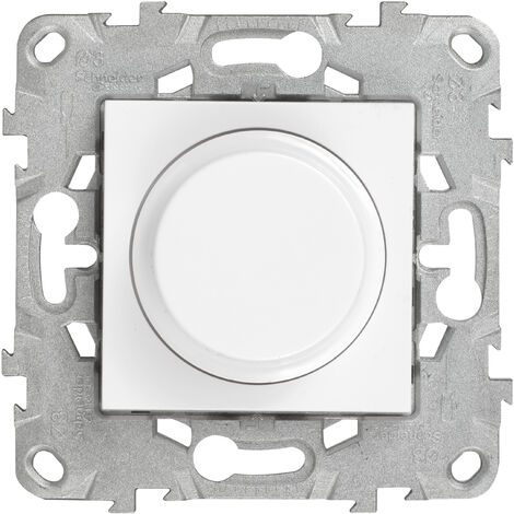 Variateur rotatif de 20-250 W (Adapté aux LEDs dimmables) connexion à vis  avec griffes Blanc Simon 54