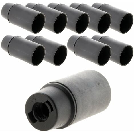 Lot de 10 douilles lisses sans bague E14 - noir - Zenitech