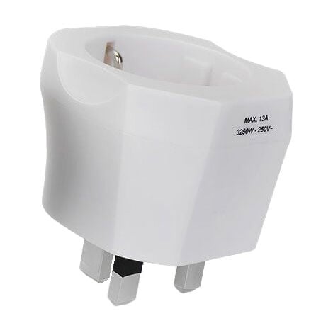 Adaptateur de voyage Europe vers Royaume-Uni 3250W - IP44 - Blanc - Dio