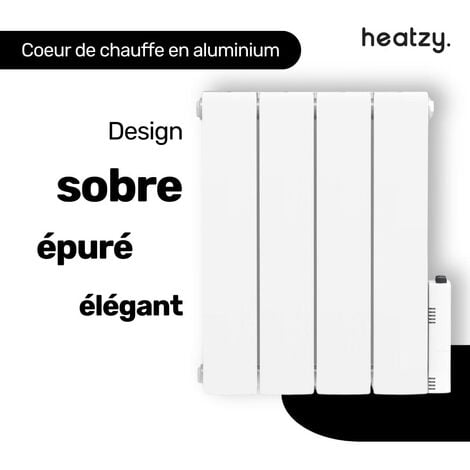 Radiateur électrique 1500W - Connecté Wi-Fi - Pierre naturelle - Inertie  sèche - Affichage digital - Blanc - Onyx Heatzy