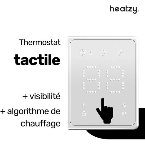 Radiateur électrique 1500W - Connecté Wifi - pierre naturelle - inertie sèche - affichage digital - Blanc - Onyx Heatzy