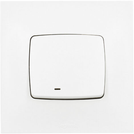Bouton poussoir 6A + voyant lumineux complet - Neptune - blanc - Legrand (1/6)