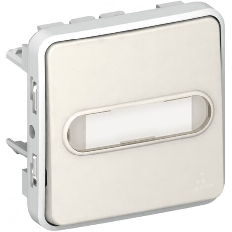 Bouton poussoir lumineux 6A + porte étiquette saillie à composer - Plexo - blanc - Legrand