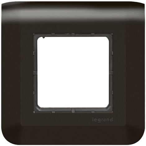 Plaque de finition avec support (vis) pour 2 modules - Mosaic - Noir mat - Legrand