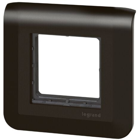 Plaque de finition avec support (vis) pour 2 modules - Mosaic - Noir mat - Legrand