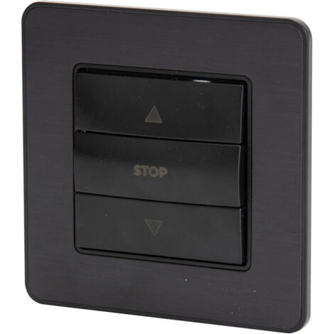 Commande de volet roulant encastrable modèle KOURO métal noir brossé ZENITECH
