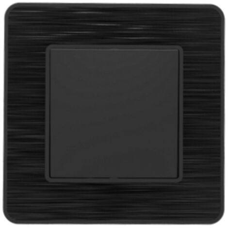 Interrupteur va-et-vient 10A – Métal noir brossé – Design affleurant pour entretien facile – Compatible avec plaques Zenitech