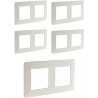 Lot de 5 doubles plaques de finition horizontales blanches - Artezo