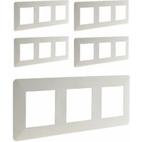 Lot de 5 triples plaques de finition horizontales blanches - Artezo