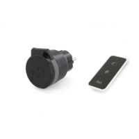 Dio Connected Home – Prise nano extérieure IP44 3500W avec télécommande – Contrôle à distance jusqu'à 50m – Utilisation intérieure/extérieure – Noir et gris