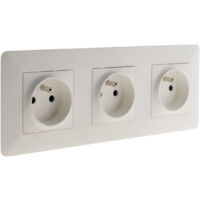 Lot de 10 prises 16A Blanc Triple - Artezo - Zenitech