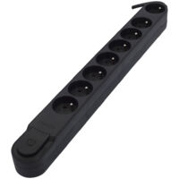 Bloc Design 8x16A avec interrupteur - 1,5m - Noir