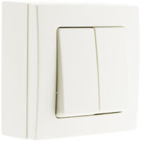 Va & Vient double 10A saillie borne auto Blanc - Bel'Vue