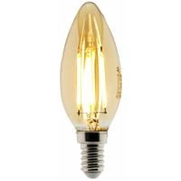 Ampoule Déco filament LED ambrée Flamme 4W E14 400lm 2500KK