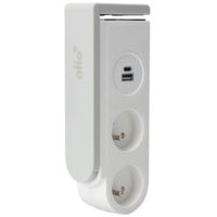 Otio – Multiprise clipsable Gekko – 2 prises 16A + 2 ports USB 5V – Câble 1,5m – Pour bureaux jusqu'à 6 cm d'épaisseur