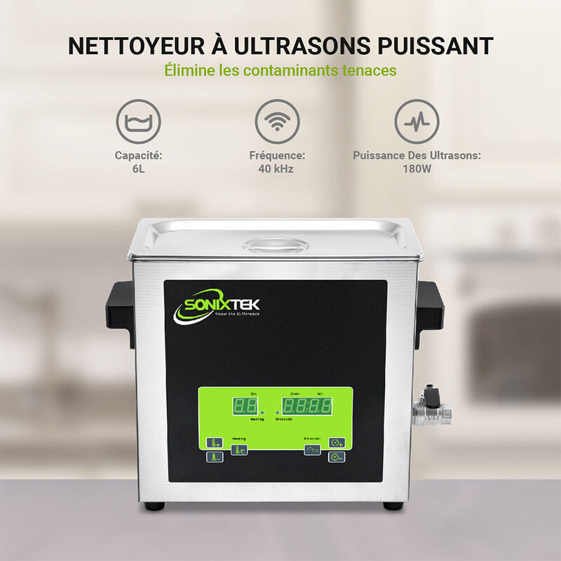 Nettoyeur a Ultrasons Machine 6L Nettoyage Bijoux avec Minuterie Numerique,  Chauffage OKWISH