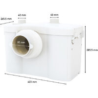 WC Broyeur Sanitair pompe de relevage 600W Filtre + Sanialarm