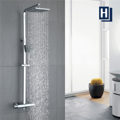 Homelody Cobre 38℃ Columna de ducha Termostatica sistema de ducha conjunto de ducha Ajustable 