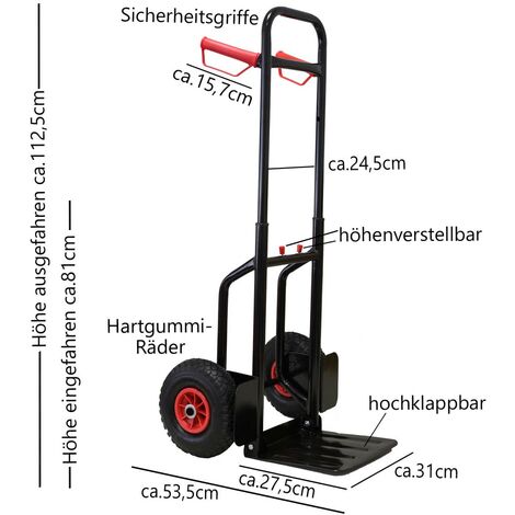 Faltbar Sackkarre Transportkarre Klappbar Aluminium Schwere Last Karren bis 80kg 