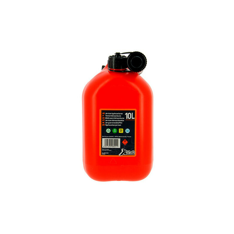 EDA - Jerrican Essence 10 L - avec Bec Verseur Rigide - Homologué pour  Carburant et Hydrocarbures - 32,1 x 17,8 x 30,1 cm - Rouge : :  Auto et Moto