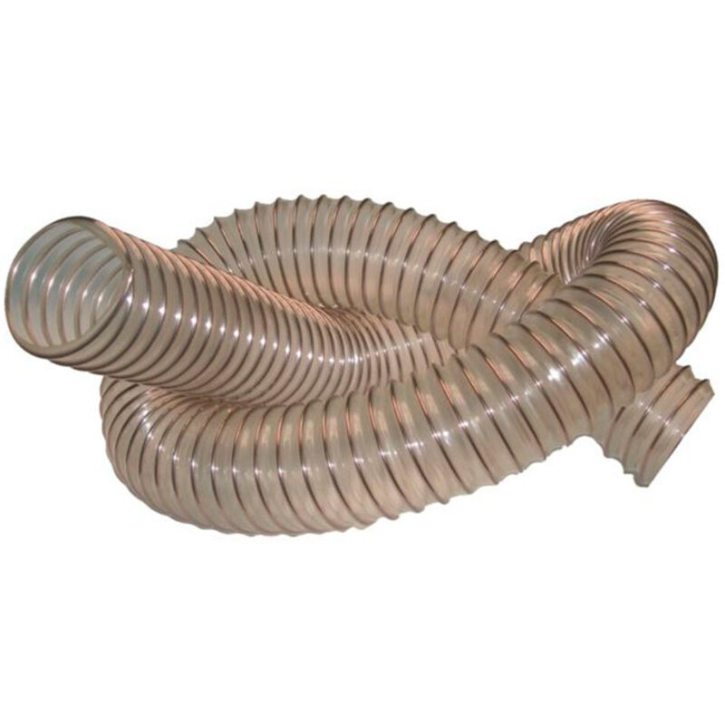 Tuyau Flexible Transparent PU Renforcé Acier - 100 Cm, Diamètre Intérieur 20-600 Mm, Pour Aspiration Poussière Et Copeaux, Résistant à L'usure - 5