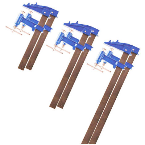 Lot de 4 serre-joints 1 main (2 x 150 mm, 2 x 300 mm)