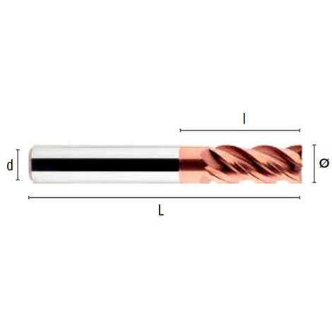 Fraise carbure 3 dents helicoidale speciale Alu 6mm Queue 6mm