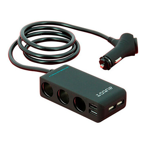 Multiprise avec USB, 6 en 1 Multiprise électrique 2 Prises et 3 USB & 1  Type-C, Adaptateur Multiprise avec Câble Flexible Court de 0.1M, Prise de