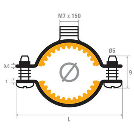 Collier de plomberie ESSBOX SCELL-IT Simple standard Ø 25 mm - Ø7 mm x 150  mm 