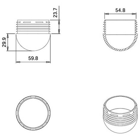 Cache trou rond sphérique, Ø16mm