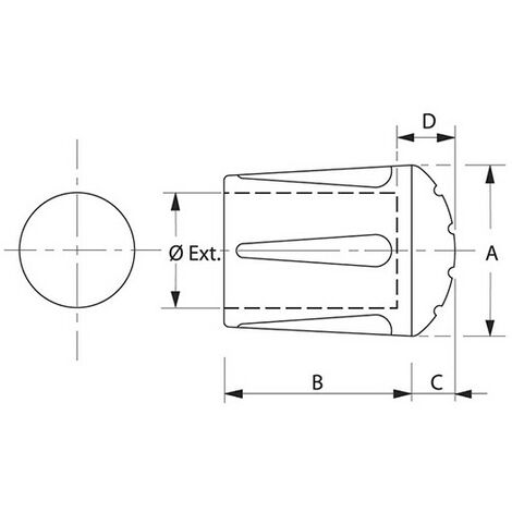 Embout cylindrique couvrant caoutchouc - Ø (mm) : 18 - SHEPHERD